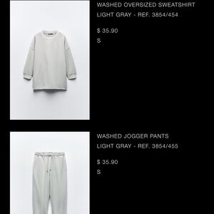Zara A/W 2023 Washed Gray Jogger Set. NWT
